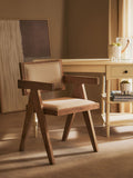 Orsina Cebu Ivory Fabric & Grey Wash Beech Wood Upholstered Dining Chair