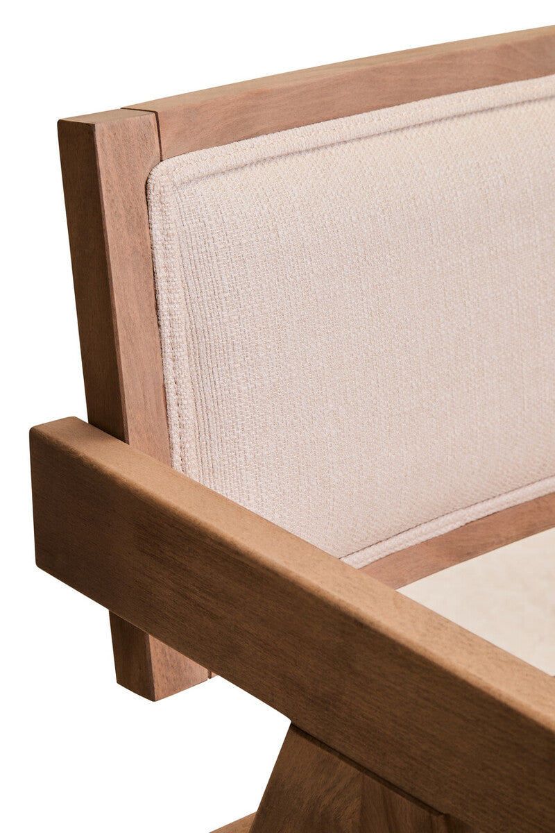 Orsina Cebu Ivory Fabric & Grey Wash Beech Wood Upholstered Dining Chair