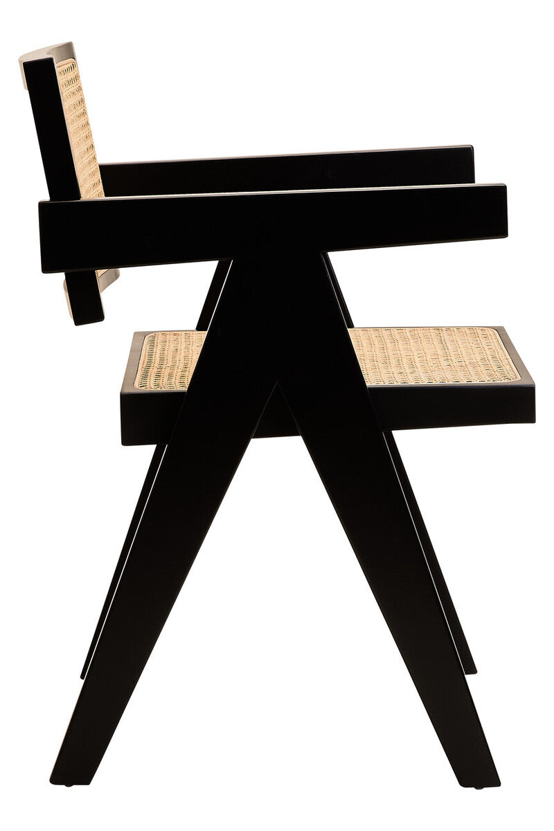 Orsina Cebu Natural Cane and Black Beech Wood Modern Dining Chair