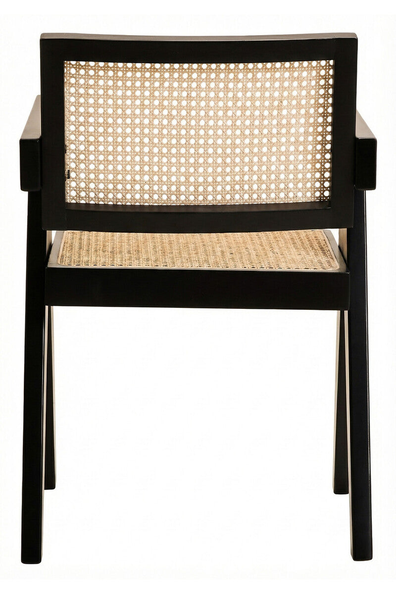 Orsina Cebu Natural Cane and Black Beech Wood Modern Dining Chair