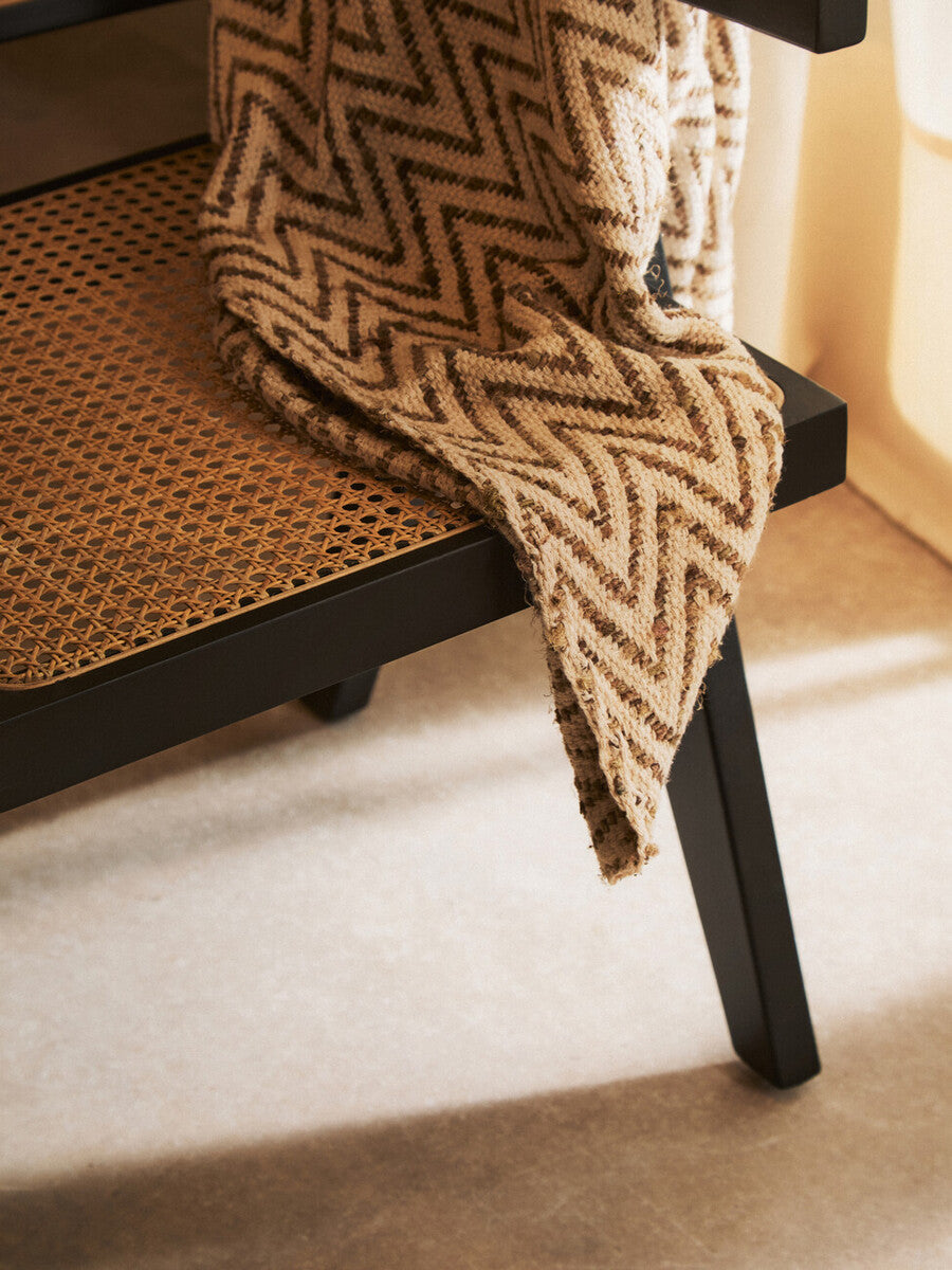 Orsina Cebu Natural Cane and Black Beech Wood Modern Dining Chair