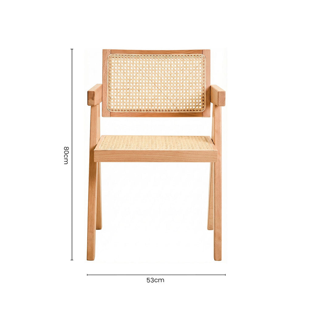 Orsina Cebu Natural Cane and Beech Wood Modern Dining Chair
