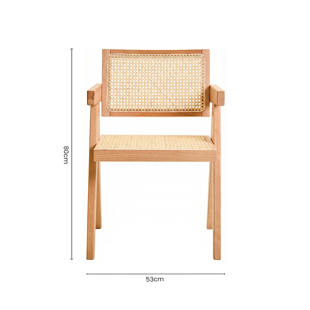 Orsina Cebu Natural Cane and Beech Wood Modern Dining Chair
