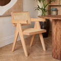 Orsina Cebu Natural Cane and Beech Wood Modern Dining Chair