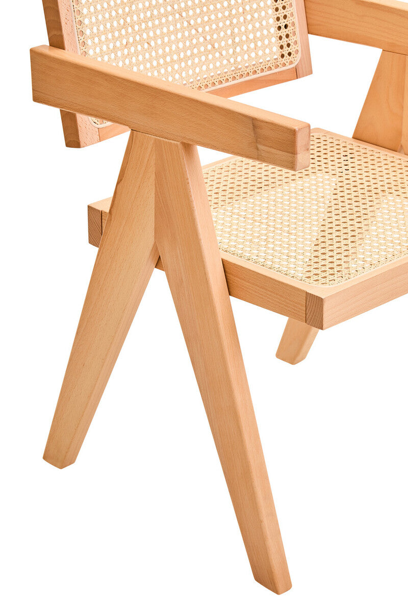 Orsina Cebu Natural Cane and Beech Wood Modern Dining Chair