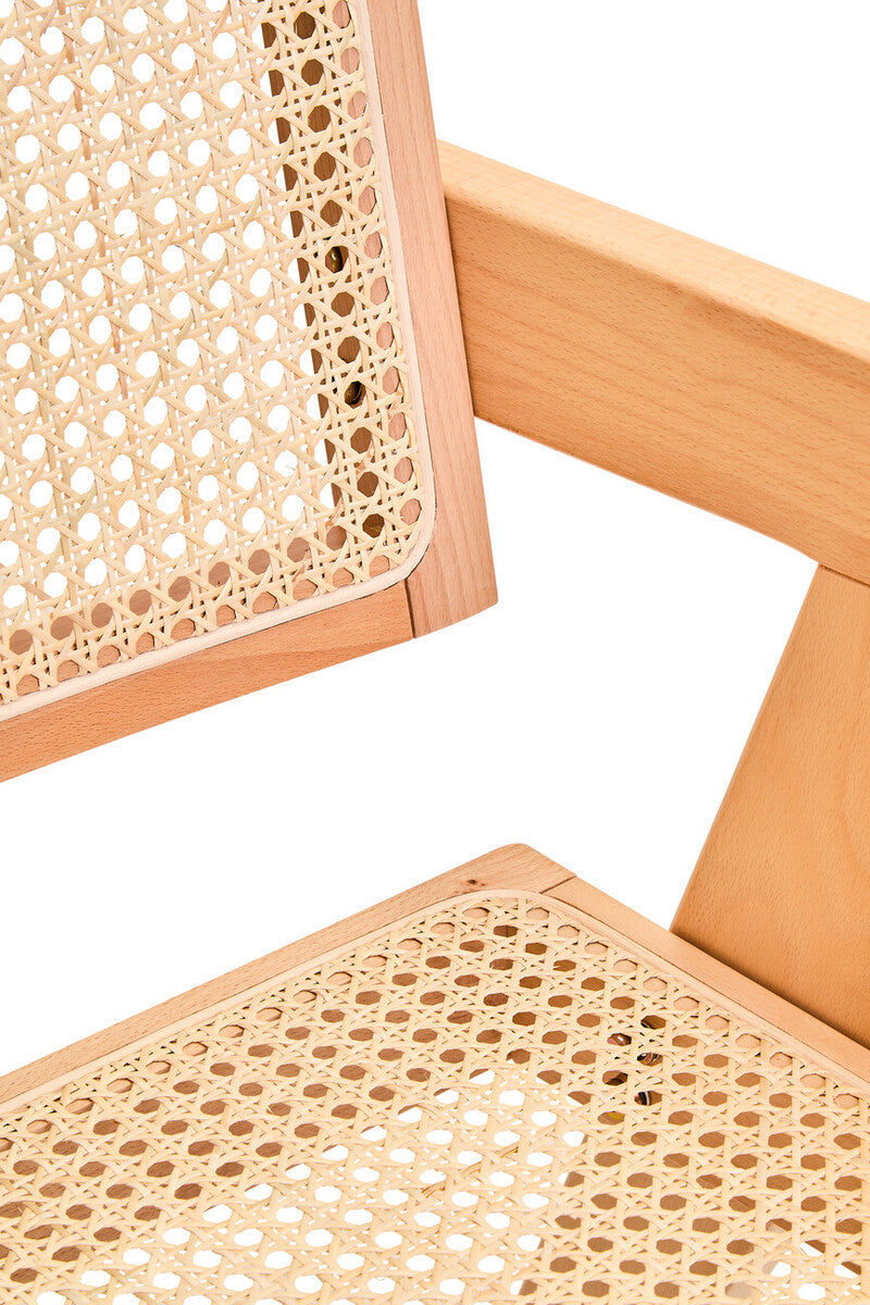 Orsina Cebu Natural Cane and Beech Wood Modern Dining Chair