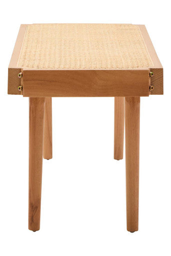 Orsina Cebu Natural Cane and Beech Wood Bench – Minimalist Entryway Seating