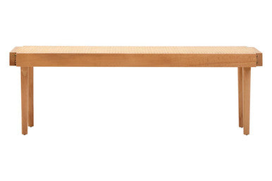 Orsina Cebu Natural Cane and Beech Wood Bench – Minimalist Entryway Seating