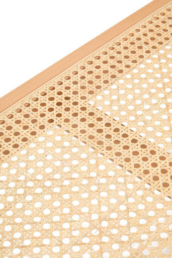 Orsina Cebu Natural Cane and Beech Wood Bench – Minimalist Entryway Seating