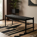 Orsina Cebu Black Rope and Elm Wood Bench – Modern Hallway Seating
