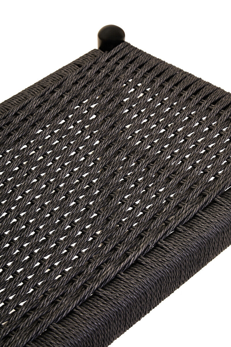 Orsina Cebu Black Rope and Elm Wood Bench – Modern Hallway Seating