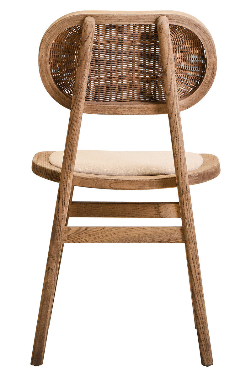 Orsina Cebu Dining Chair – Beige Fabric & Grey Wash Elm Wood