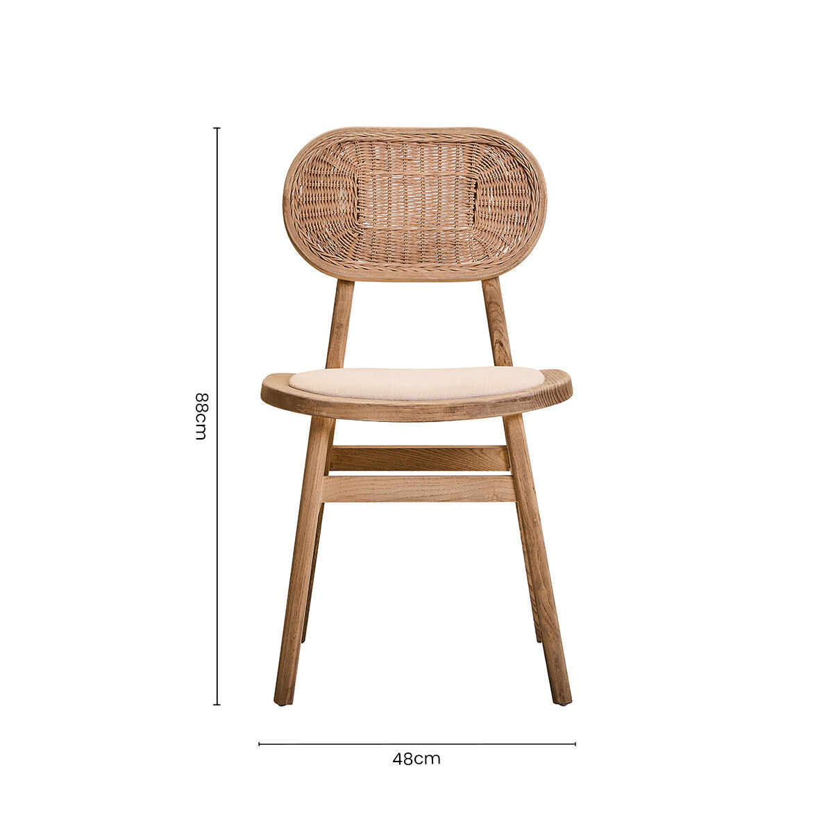 Orsina Cebu Dining Chair – Beige Fabric & Grey Wash Elm Wood