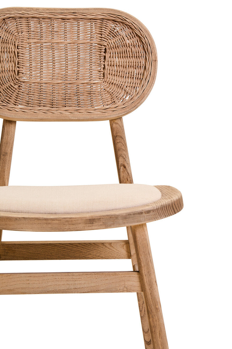 Orsina Cebu Dining Chair – Beige Fabric & Grey Wash Elm Wood