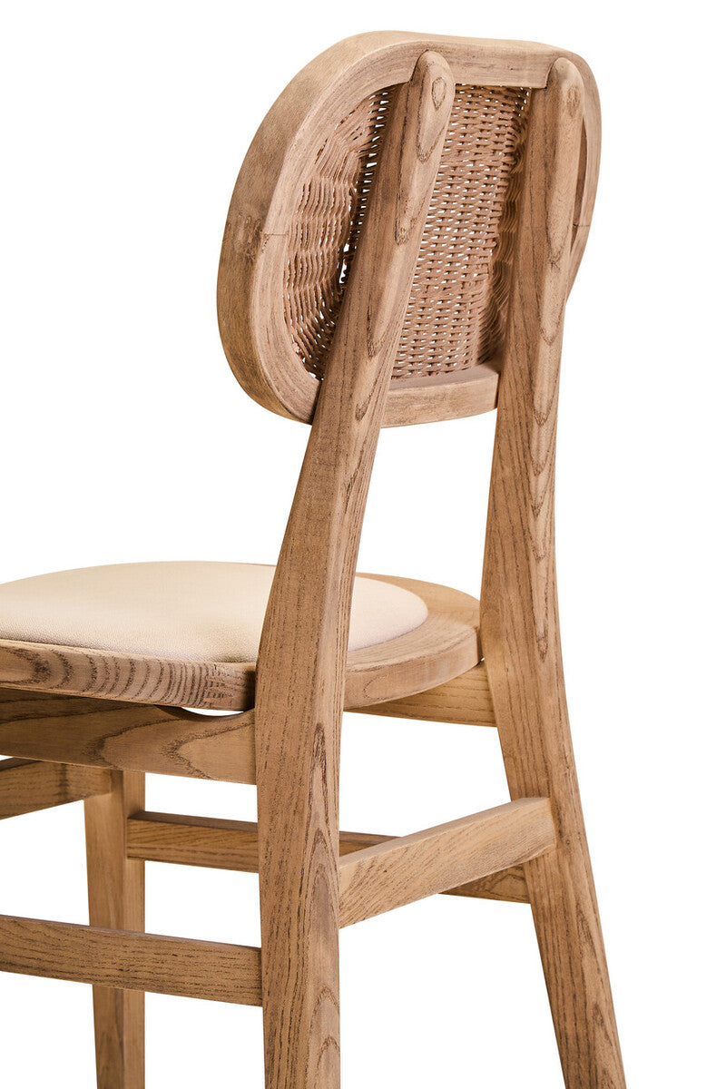 Orsina Cebu Dining Chair – Beige Fabric & Grey Wash Elm Wood