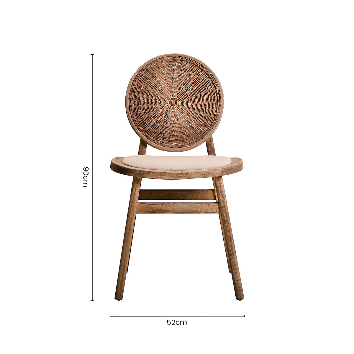 Orsina Cebu Beige Fabric & White Wash Elm Wood Modern Dining Chair