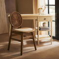 Orsina Cebu Beige Fabric & White Wash Elm Wood Modern Dining Chair