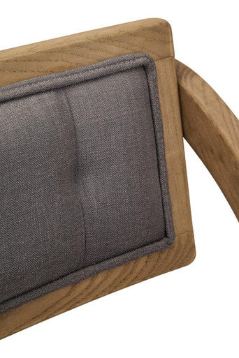 Orsina Cebu Grey Wash Elm Wood Folding Chair with Padded Fabric Seat