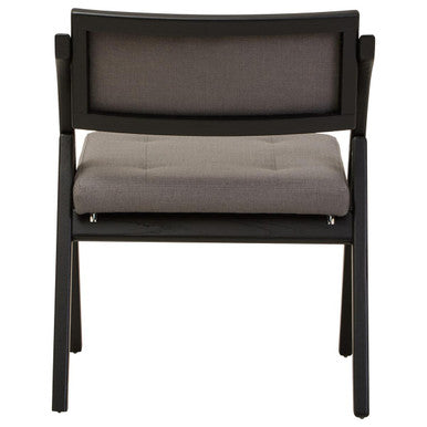 Orsina Cebu Folding Chair – Grey Fabric and Black Elm Wood Seating