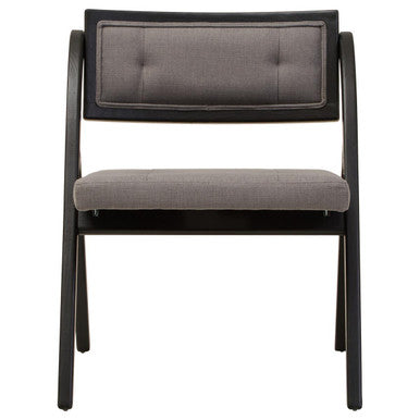 Orsina Cebu Folding Chair – Grey Fabric and Black Elm Wood Seating