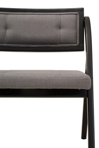 Orsina Cebu Folding Chair – Grey Fabric and Black Elm Wood Seating
