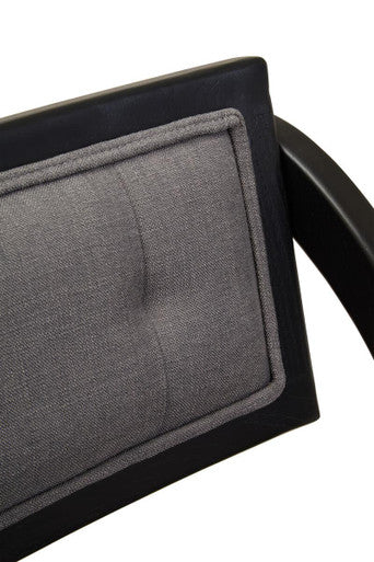 Orsina Cebu Folding Chair – Grey Fabric and Black Elm Wood Seating