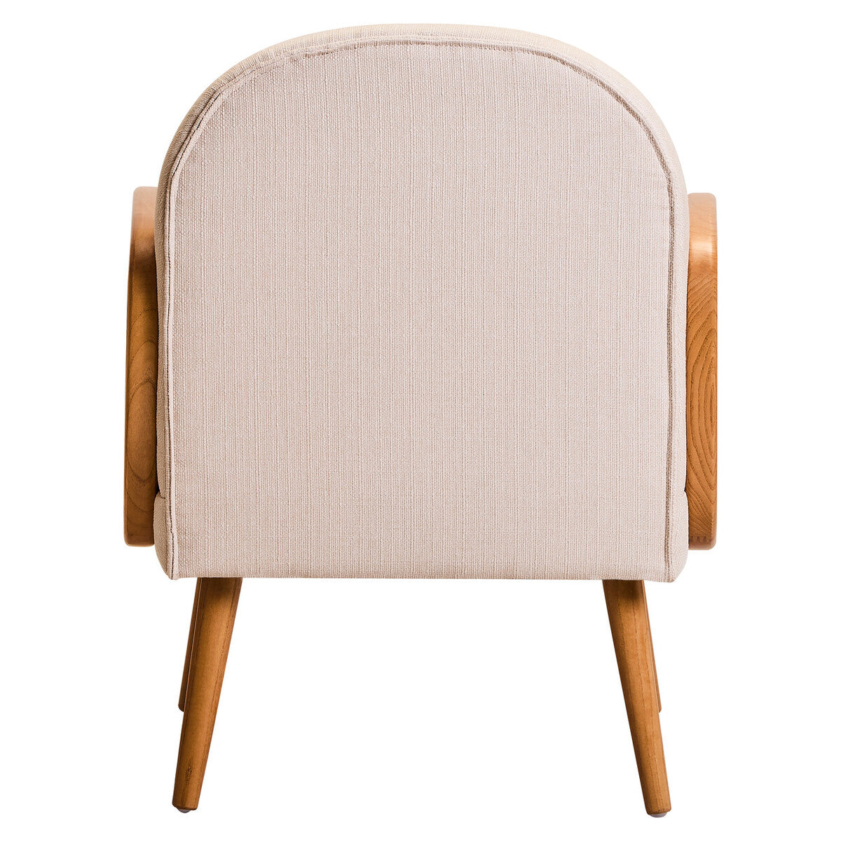Orsina Cebu Ivory Fabric and Cane Dining Chair with Elm Wood Legs