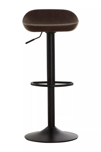 Orsina Dalston Set of 2 Mocha Leather-Effect Adjustable Bar Stools