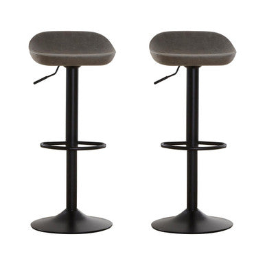 Orsina Dalston Ash Faux Leather Bar Stools – Set of 2 Adjustable