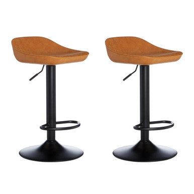 Orsina Dalston Camel Bar Stools – Set of 2 Adjustable Kitchen Seats
