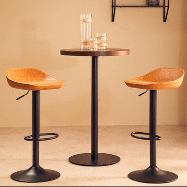 Orsina Dalston Camel Bar Stools – Set of 2 Adjustable Kitchen Seats