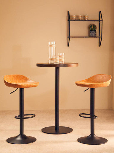 Orsina Dalston Camel Bar Stools – Set of 2 Adjustable Kitchen Seats
