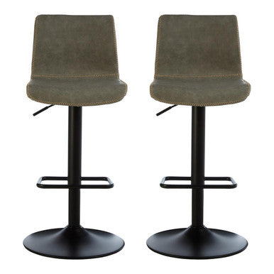 Orsina Dalston High Back Ash Bar Stools | Set of 2 Adjustable Seats