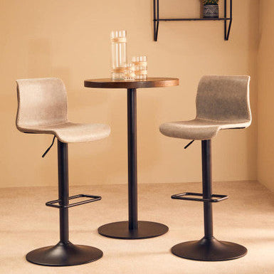 Orsina Dalston High Back Ash Bar Stools | Set of 2 Adjustable Seats