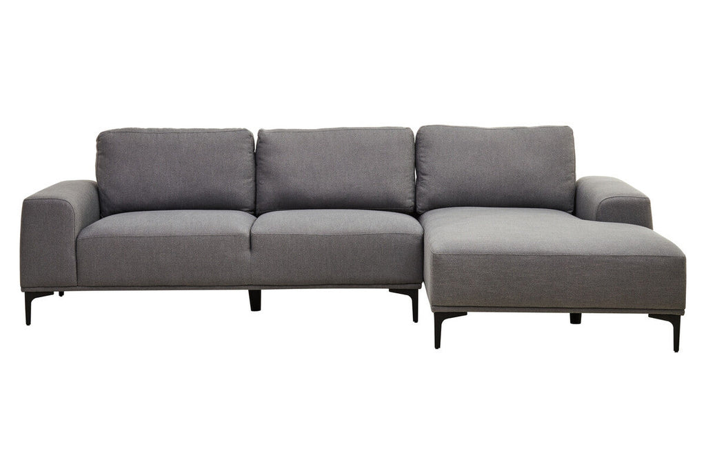 Orsina Toulon 3 Seater Grey Fabric Right Chaise Sectional Sofa