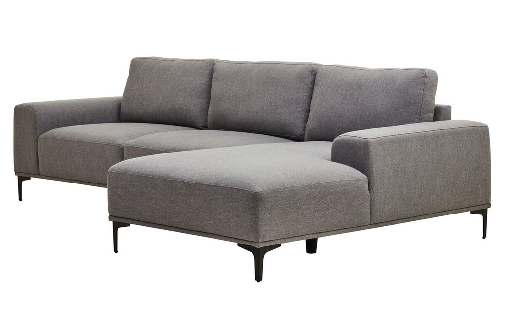 Orsina Toulon 3 Seater Grey Fabric Right Chaise Sectional Sofa