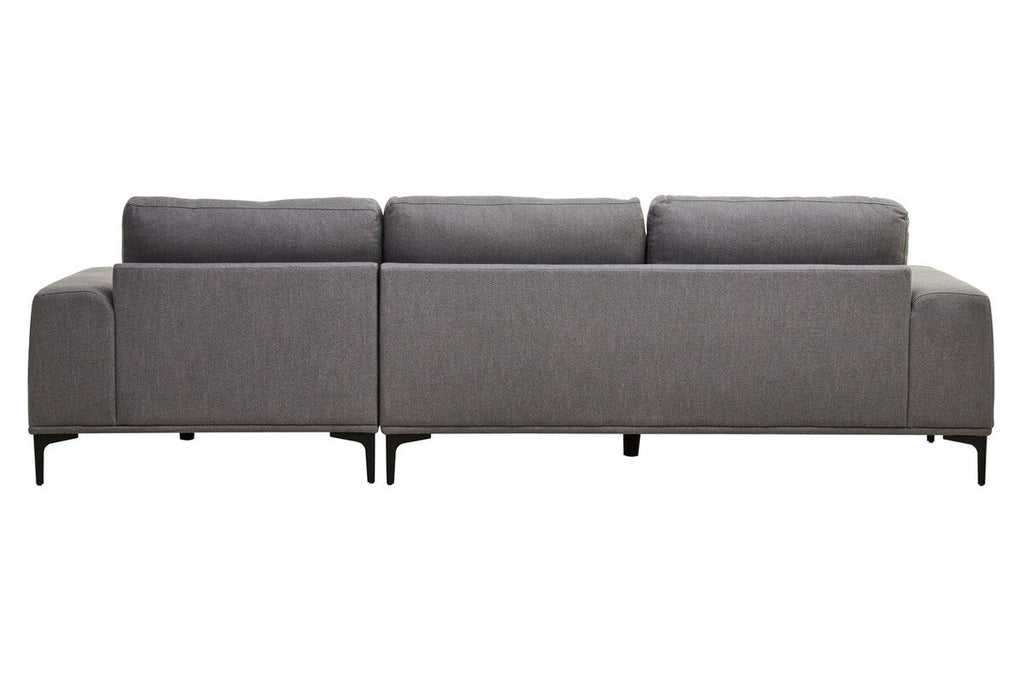 Orsina Toulon 3 Seater Grey Fabric Right Chaise Sectional Sofa