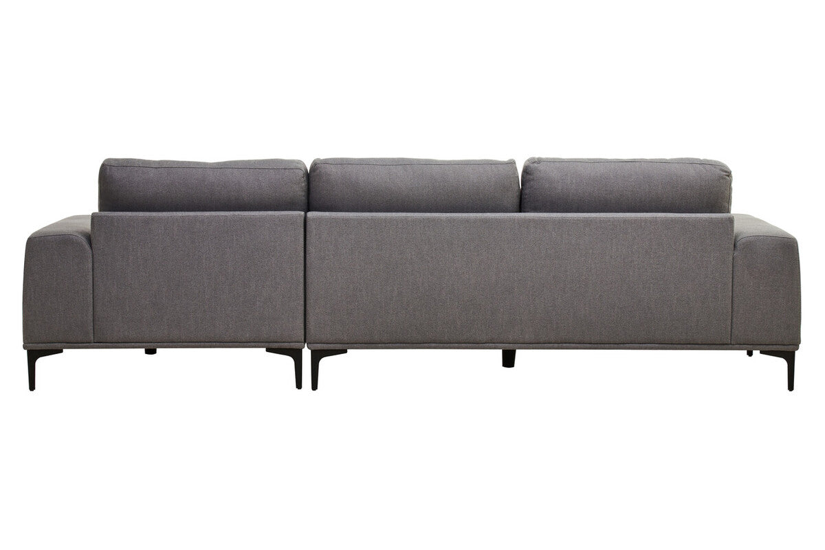 Orsina Toulon 3 Seater Grey Fabric Right Chaise Sectional Sofa