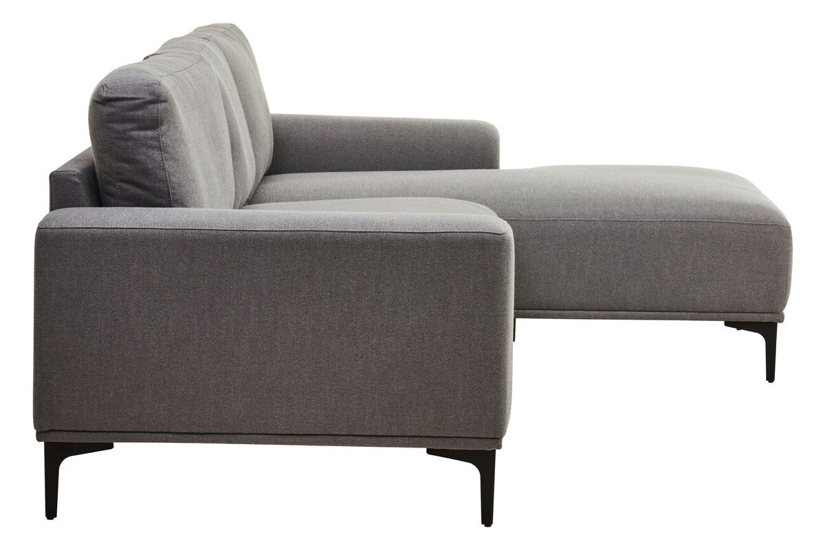 Orsina Toulon 3 Seater Grey Fabric Right Chaise Sectional Sofa