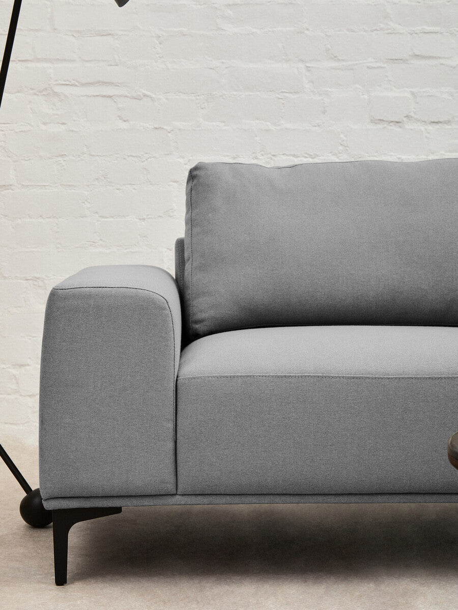 Orsina Toulon 3 Seater Grey Fabric Right Chaise Sectional Sofa