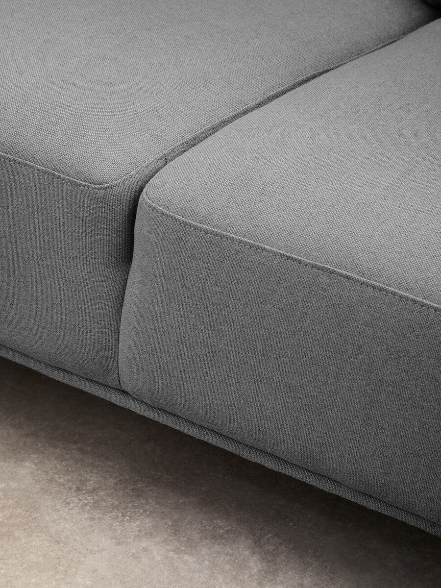 Orsina Toulon 3 Seater Grey Fabric Right Chaise Sectional Sofa