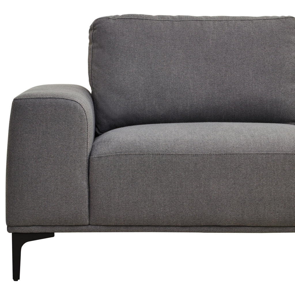 Orsina Toulon 3 Seater Grey Fabric Right Chaise Sectional Sofa