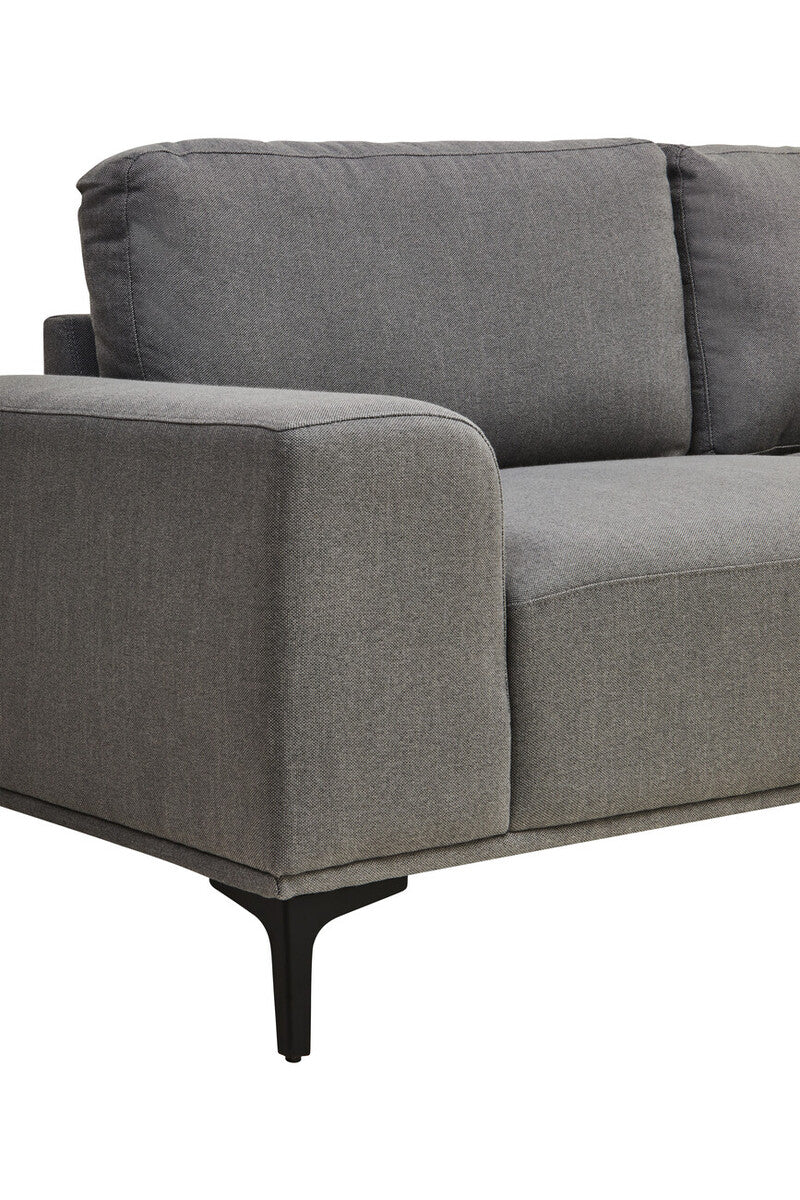 Orsina Toulon 3 Seater Grey Fabric Right Chaise Sectional Sofa