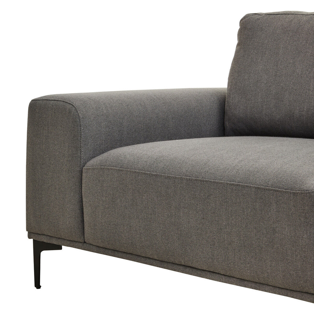 Orsina Toulon 3 Seater Grey Fabric Right Chaise Sectional Sofa