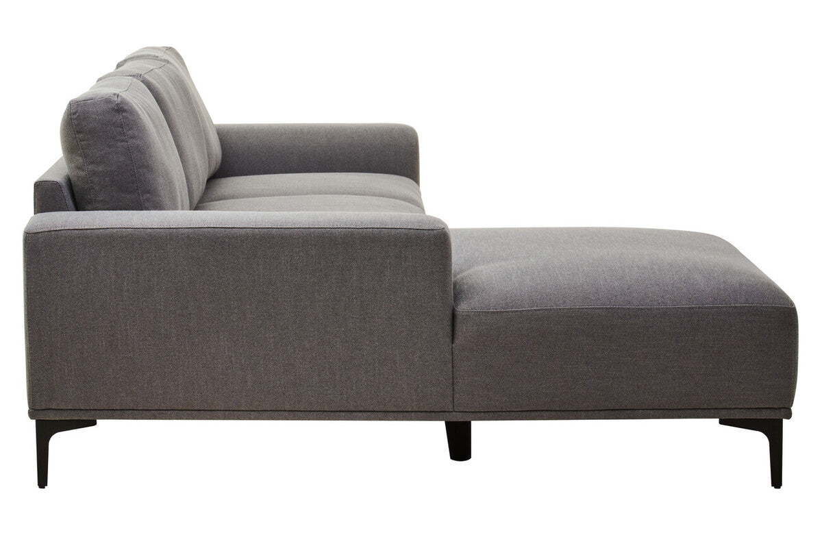 Orsina Toulon 3-Seater Grey Fabric Left Chaise Sofa – Modern Design