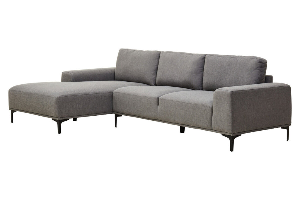 Orsina Toulon 3-Seater Grey Fabric Left Chaise Sofa – Modern Design