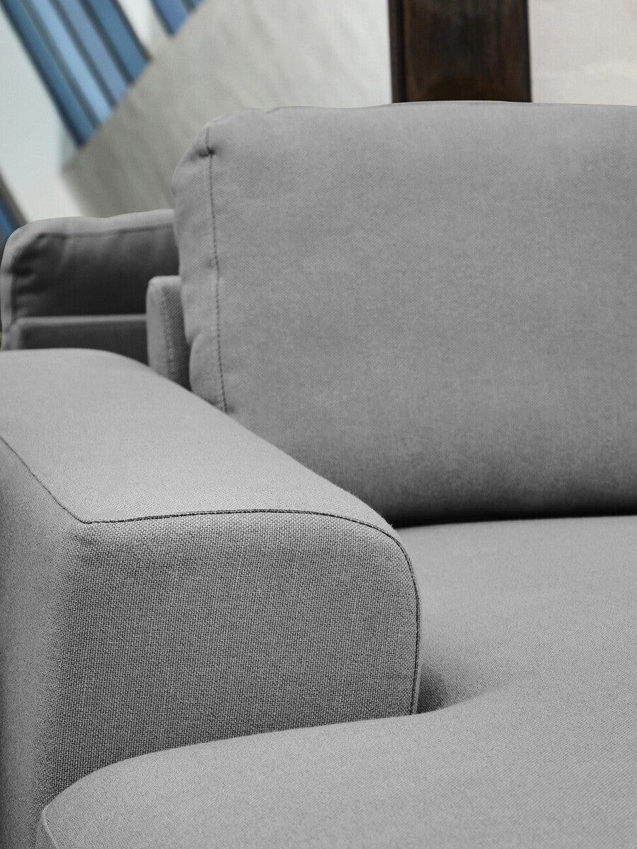 Orsina Toulon 3-Seater Grey Fabric Left Chaise Sofa – Modern Design