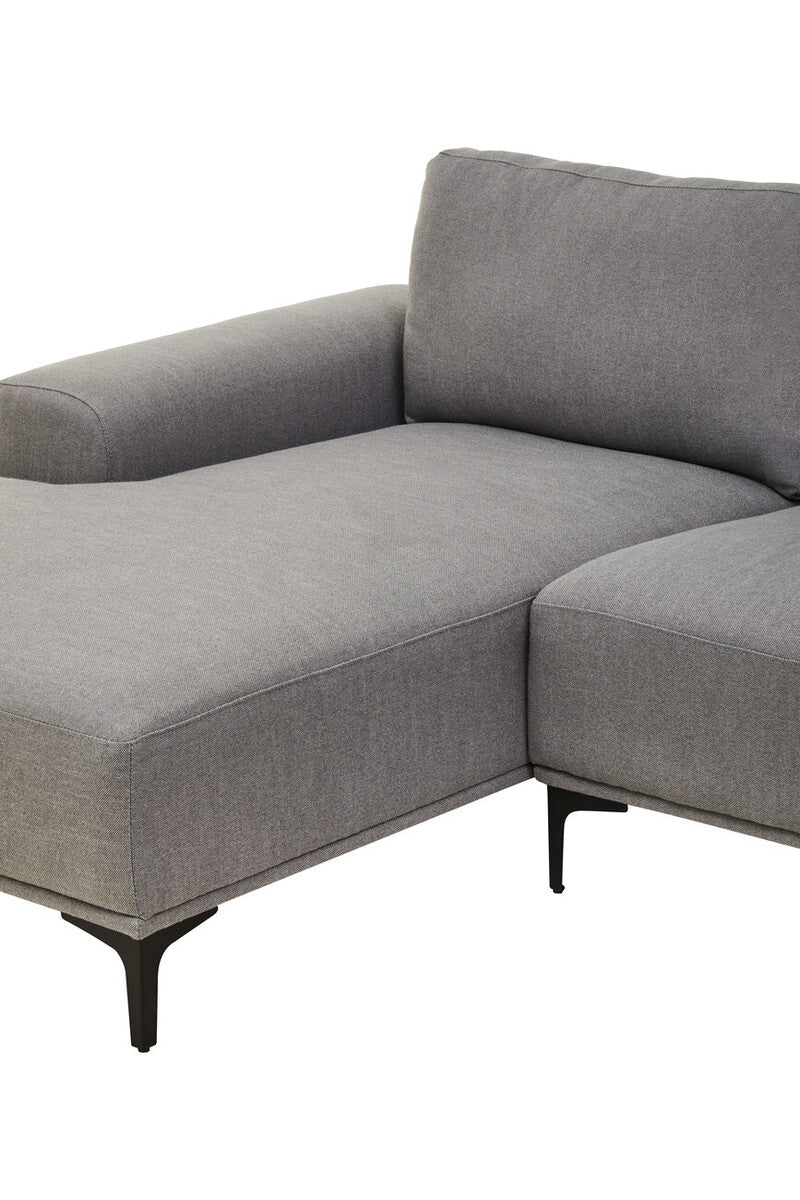 Orsina Toulon 3-Seater Grey Fabric Left Chaise Sofa – Modern Design