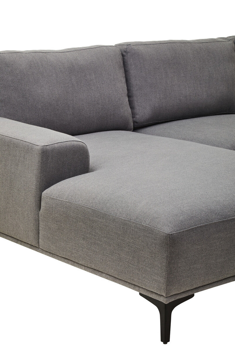 Orsina Toulon 3-Seater Grey Fabric Left Chaise Sofa – Modern Design