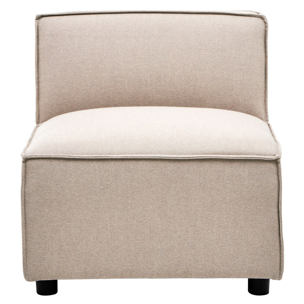 Orsina Toulouse Armless Modular Sofa – Natural Fabric Contemporary Seating
